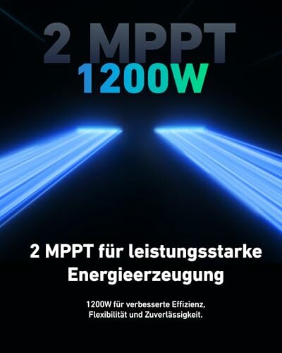 Grafik mit 2 MPPT und 1200W für leistungsstarke Energieerzeugung