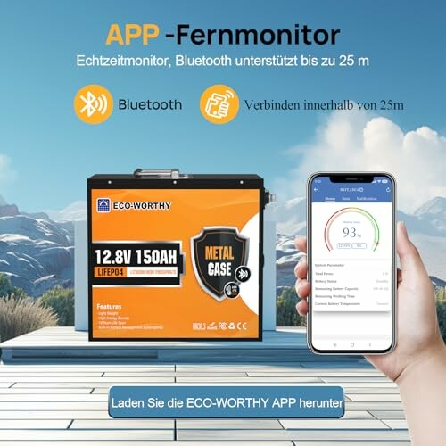Bluetooth-fähiger Echtzeitmonitor für Batterien