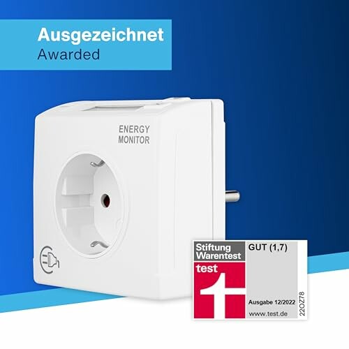 Energieüberwachungssteckdose mit Auszeichnung