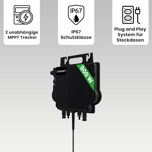 Growatt 800W Solarwechselrichter mit IP67 Schutzklasse.