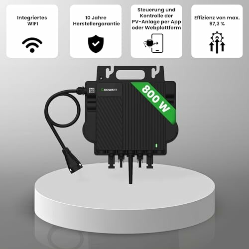 Growatt Solarinverter mit 800W Leistung und integriertem WiFi.