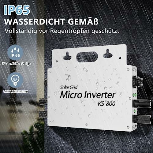 Wasserdichter Solar Micro Inverter unter Regen.