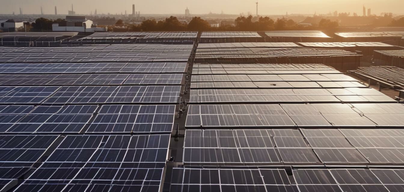 Installation of solar panels on a rooftop