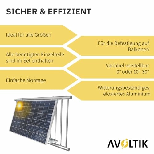 Solarpanel-System für Balkone, einfache Montage, wetterbeständig.
