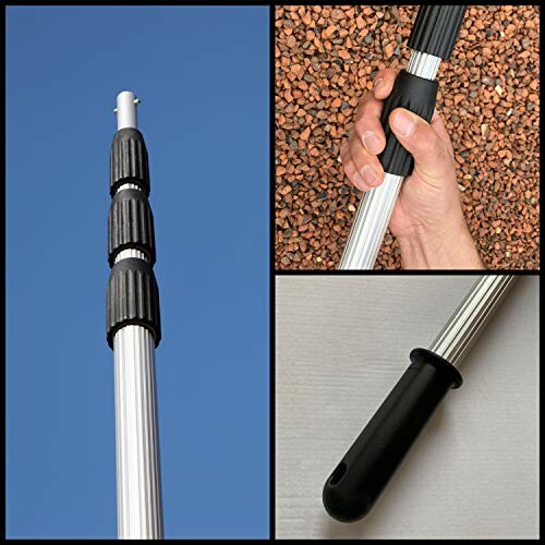 Teleskopstange mit Griff und Aufsatz