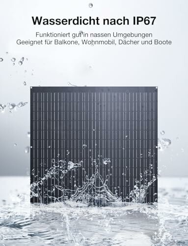 Solarmodul, wasserdicht nach IP67, geeignet für nasse Umgebungen